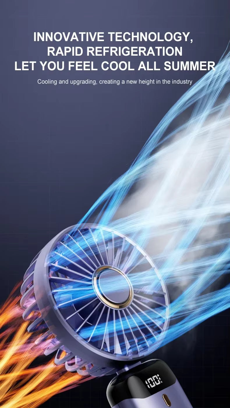 5-Speed Portable Fan with Screen & Phone Stand