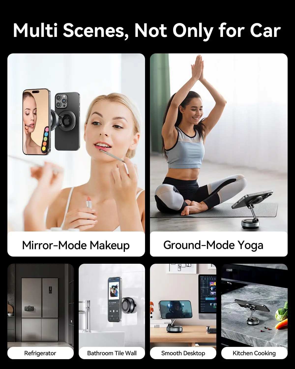 360° Magnetic Phone Holder– Strong Suction, Full Rotation, Fits All Phones