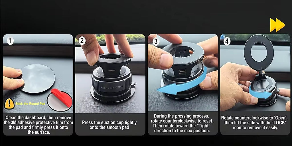 360° Magnetic Phone Holder– Strong Suction, Full Rotation, Fits All Phones
