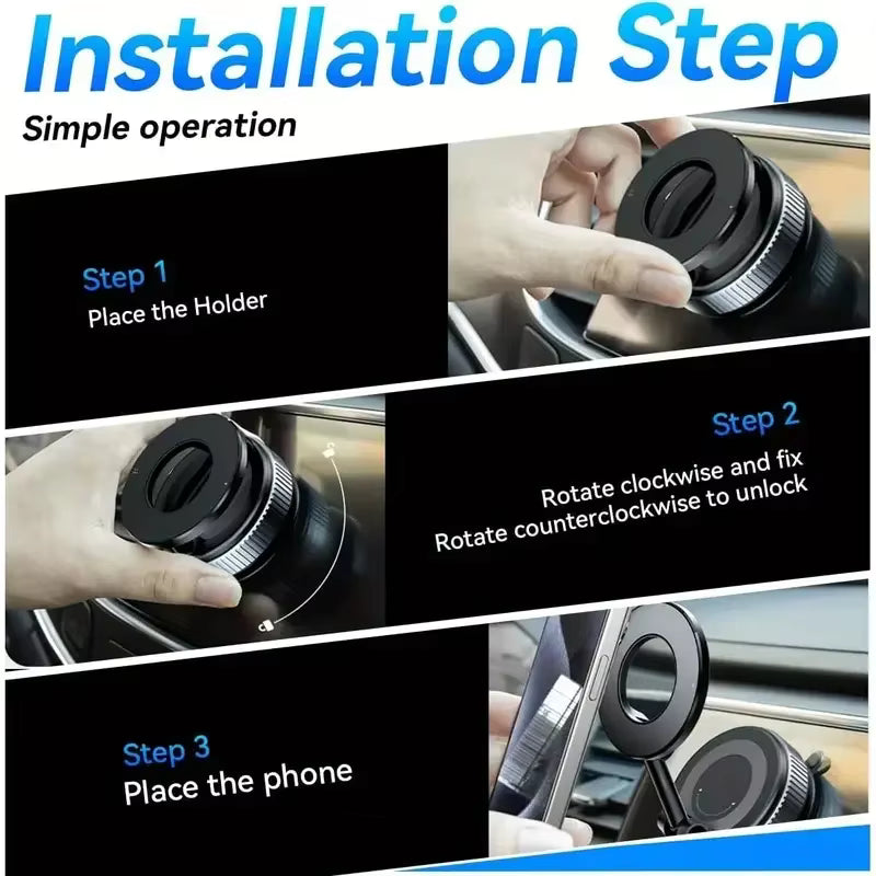 360° Magnetic Phone Holder– Strong Suction, Full Rotation, Fits All Phones