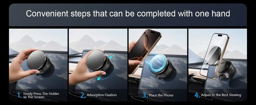 360° Magnetic Phone Holder– Strong Suction, Full Rotation, Fits All Phones