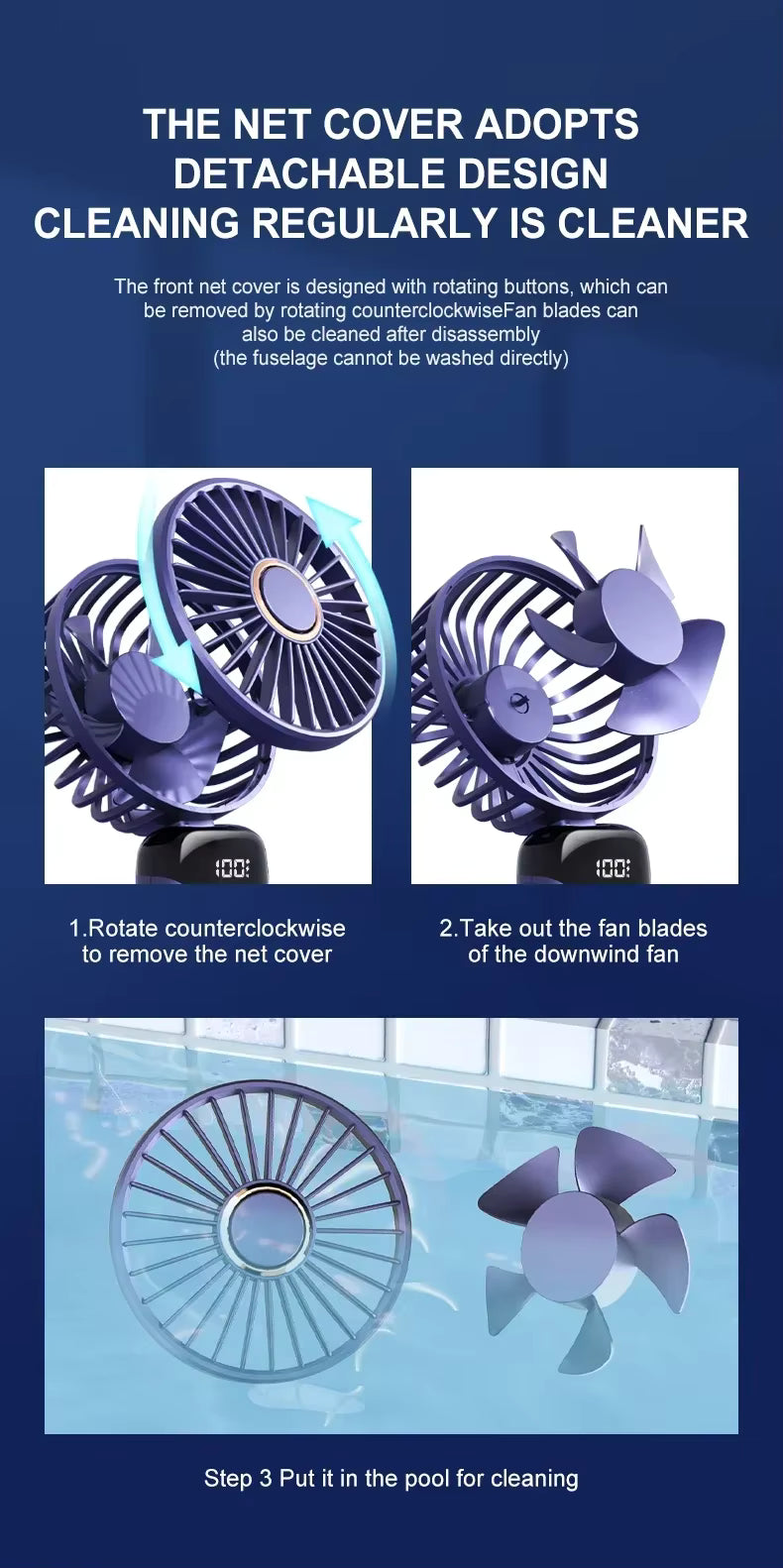 5-Speed Portable Fan with Screen & Phone Stand