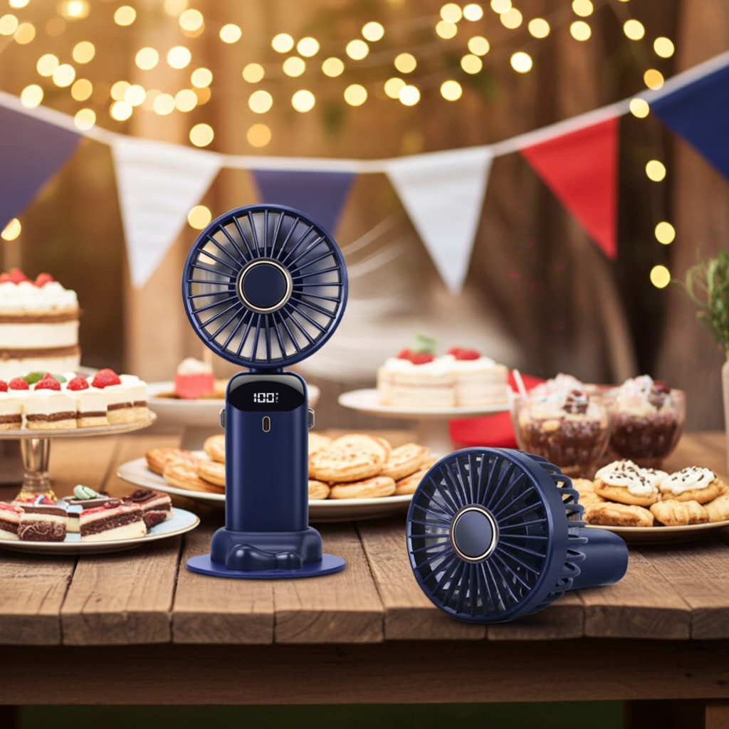 5-Speed Portable Fan with Screen & Phone Stand