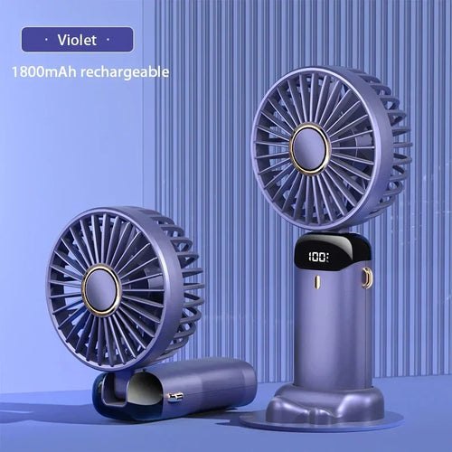 5-Speed Portable Fan with Screen & Phone Stand