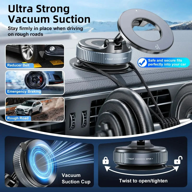 360° Magnetic Phone Holder– Strong Suction, Full Rotation, Fits All Phones