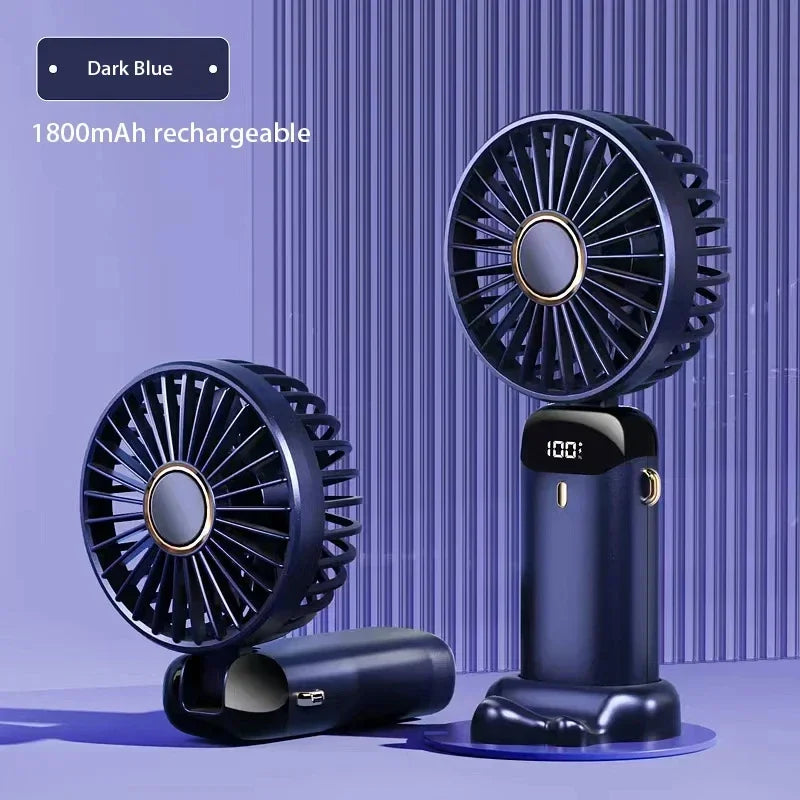 5-Speed Portable Fan with Screen & Phone Stand