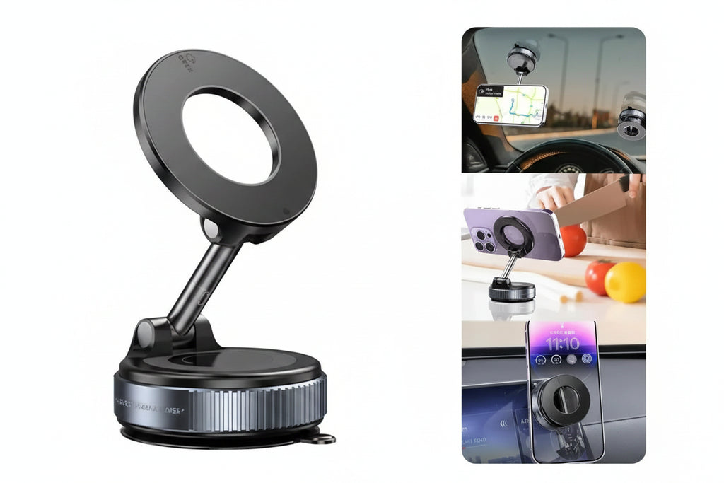 360° Magnetic Phone Holder– Strong Suction, Full Rotation, Fits All Phones