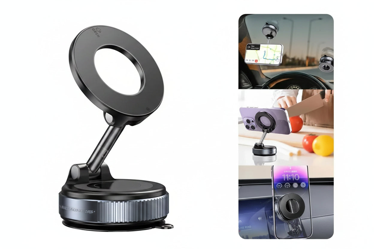 360° Magnetic Phone Holder– Strong Suction, Full Rotation, Fits All Phones