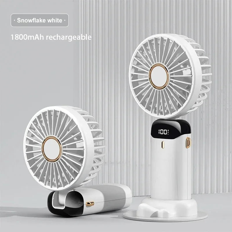 5-Speed Portable Fan with Screen & Phone Stand