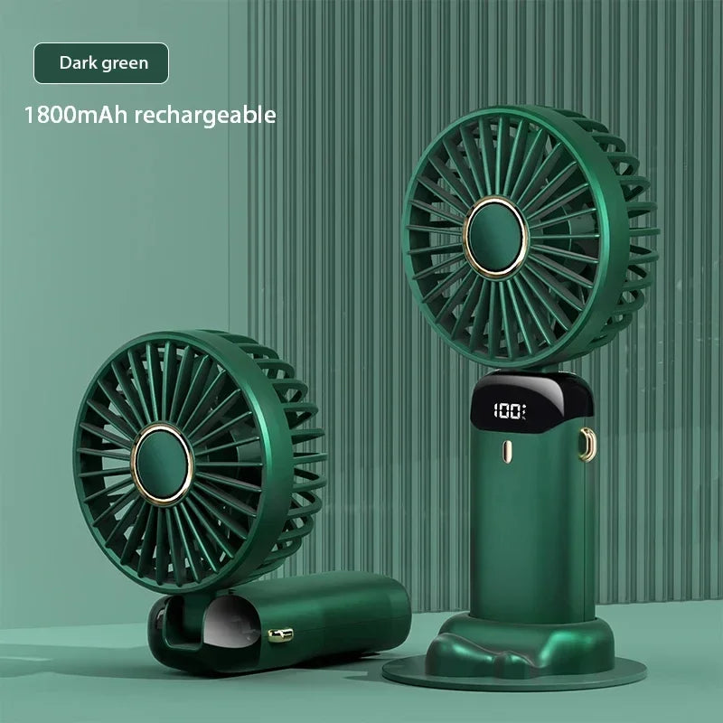 5-Speed Portable Fan with Screen & Phone Stand